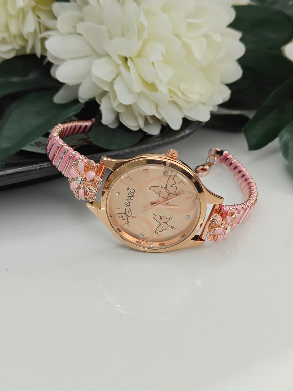 🌸 Floral Rose Gold Watch ✨